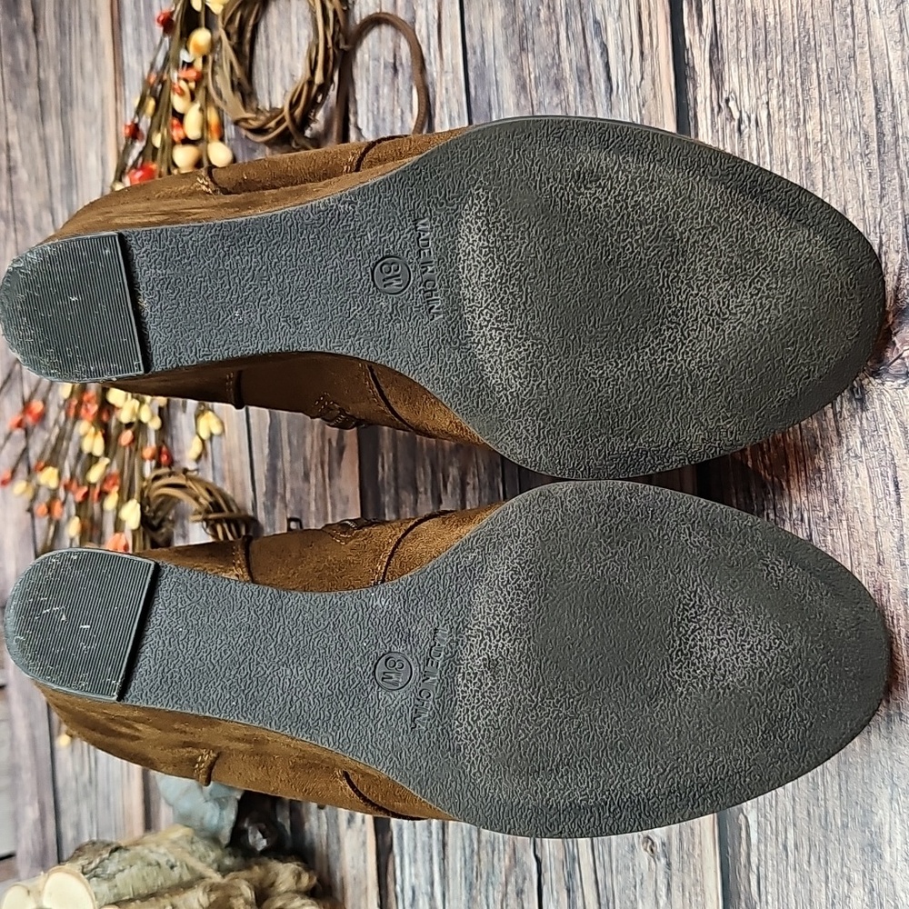 NIB AMERICAN RAG BAILEY CHESTNUT ANKLE ZIP WEDGE BOOTIES - Picture 9 of 12
